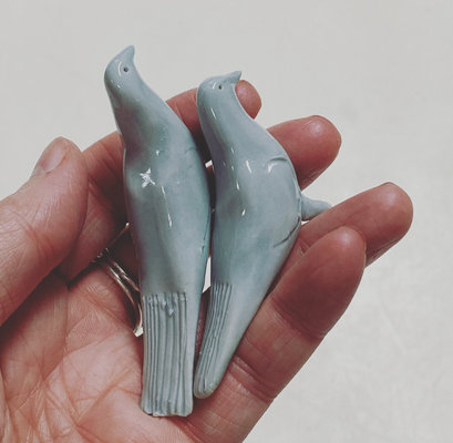 Healing Infused Bluebird of Happiness -Pranashakthi healing infused porcelain bird for on the go healing and upliftment